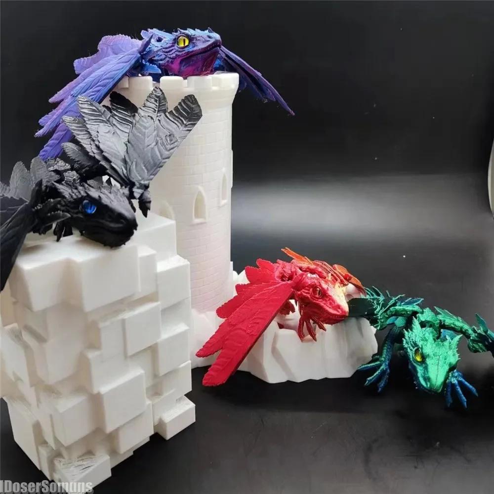 3D Печать Модель Археоптерикса Летающий Дракон Подвижный Многосуставной Декор Игрушка для Детей Декор Фигурки для Мальчиков Мужчины Женщины Подарок