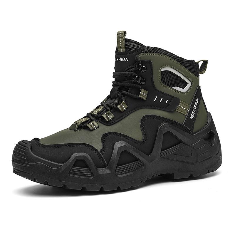 Большого размера уличная спортивная нескользящая обувь для путешествий износостойкая обувь для хайкинга мужская на толстой подошве средней высоты мужская обувь