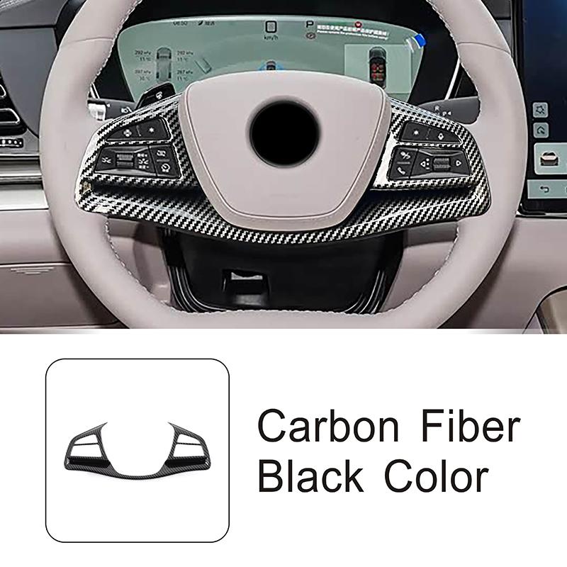 Car Styling Steering Wheel Frame Decoration Cover Trim For BYD Han Carbon Fiber Color Interior Accessories