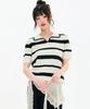 CHASECULT Women'S Striped Open Collar Short Sleeve Summer Knit-Fbrg5672D0A