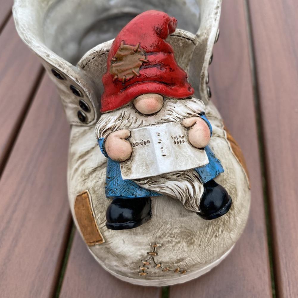 Винтажный дизайн старого ботинка из смолы, садовый декоративный горшок для растений, мультяшный горшок для суккулентных растений, кактусов, трав и цветов Q1F2