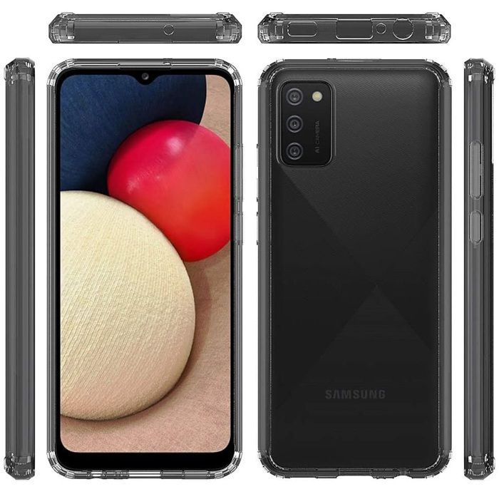 Coque et tour de cou pour Samsung Galaxy A02S - TPU Souple Transparent Cordon Noir réglable Phonillico®