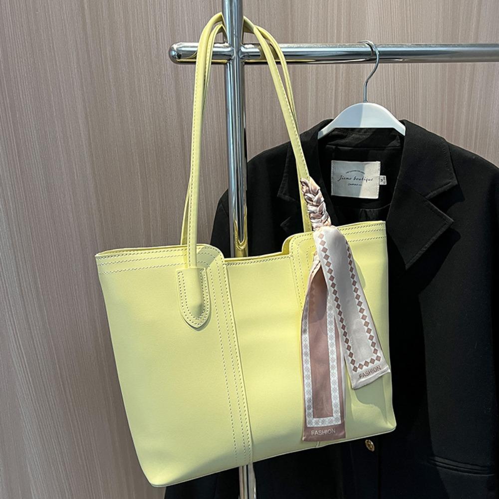 Silk Scarf One Shoulder Bag Korean Style Women Handbag Underarm Bag Tote Bag Shopping