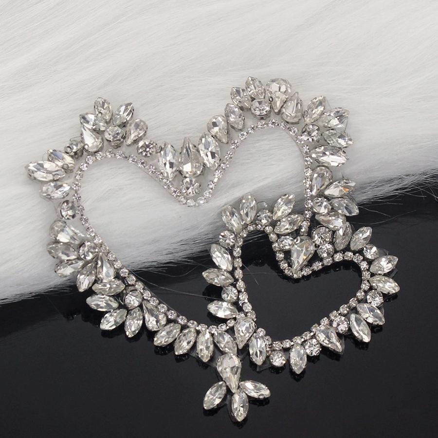 1 шт., модная ткань ручной работы со стразами и бисером в форме сердца, паста для одежды, сумка, аксессуары, нашивка, ручное шитье