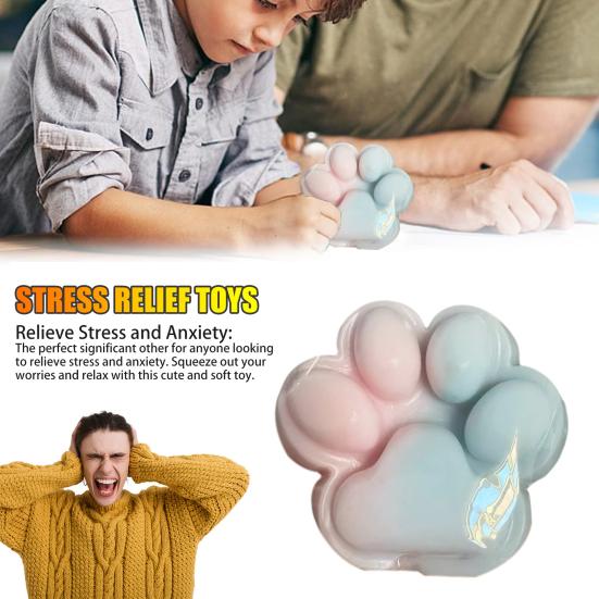 Игрушка-лапка для кошек, медленный отскок, мягкая TPR, снятие стресса, тревожности, портативная, для детей, подростков, взрослых, красочная, сжимающая лапку питомца, сенсорная игрушка-фиджет