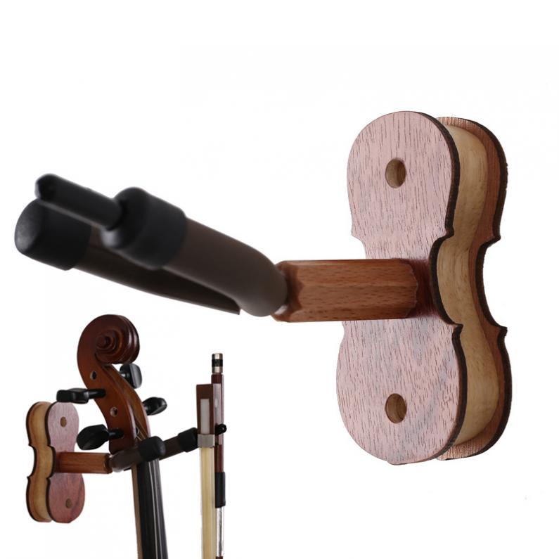 Detachable Rosewood Wall Mount Violin Hanger Hook with Bow Holder for Store Show Storage Violin