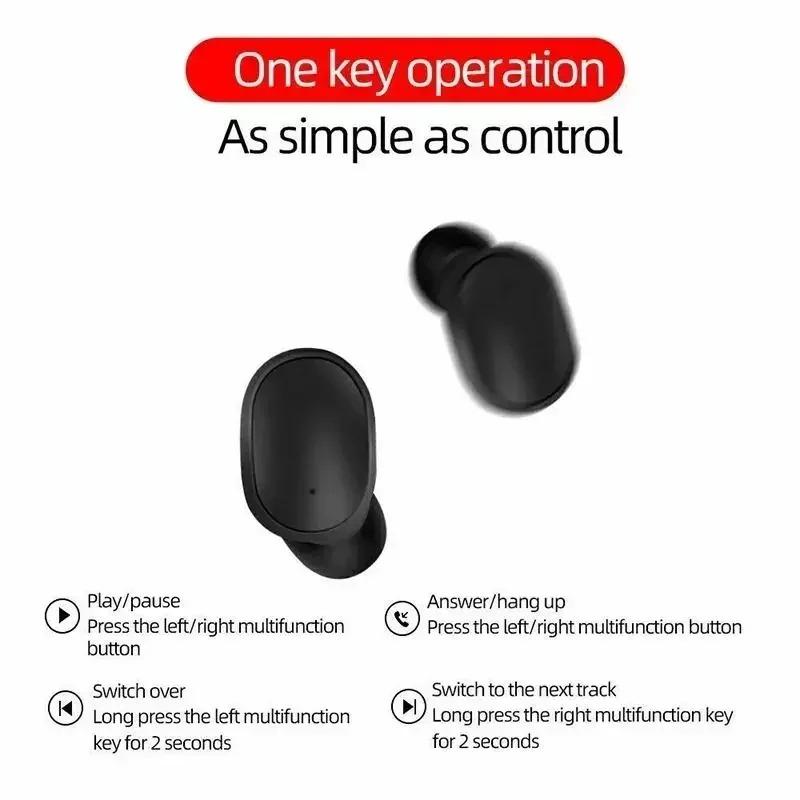 Xiaomi E6S TWS Earphones Wireless Bluetooth V5.1 Headset Noise Cancelling Headsets with Mic Sports Headphones For iPhone Xiaomi Redmi