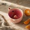 Fresh Food Drainer Ceramic Berry Washing Bowl with Drainage Hole, 360 Degree Self Fruit Serving Rinsing Rinse Bowl, Vegetable Cleaning Strainer