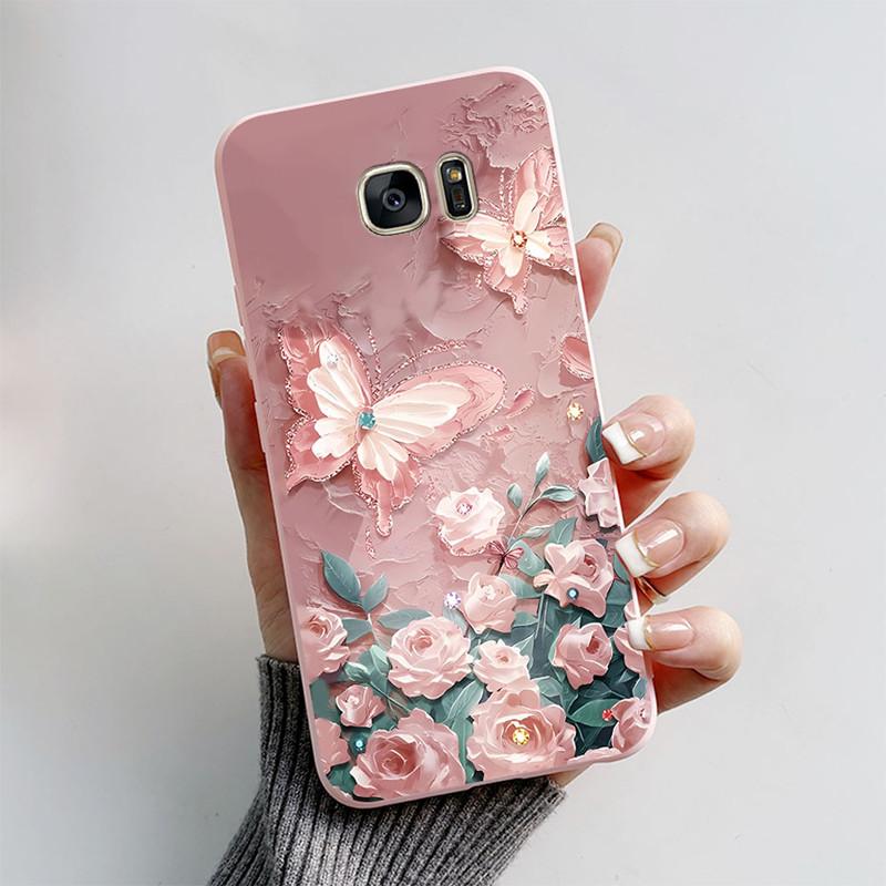 Для Samsung Galaxy S6 S7 S 7 Edge Силиконовый Чехол Милая Бабочка Мягкий ТПУ Задняя Крышка Телефона Для Samsung Galaxy S7 Edge Чехол Бампер