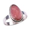 Ювелирное кольцо из чистого серебра 925 пробы с натуральным родохрозитом S.8 O3F95