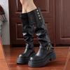 Коричневые ретро ботинки на толстой подошве в британском стиле для женщин 2025 новые осенне-зимние стройнящие ботинки для рыцарей
