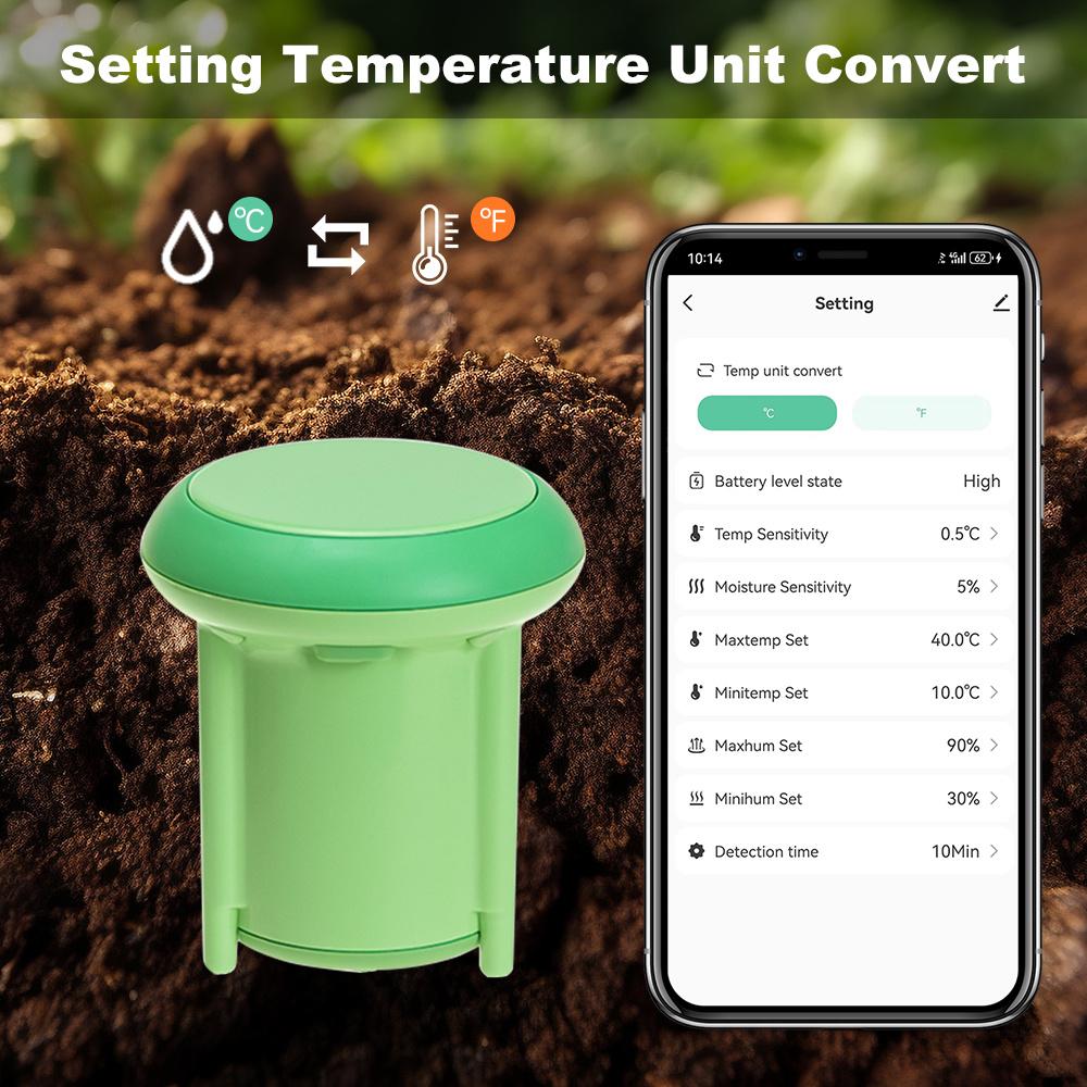 Tuya ZigBee smart Soil Tester Temperature and Humidity Sensor IP66 Grade Waterproof Plant Monitor Support Alexa Google Assistant