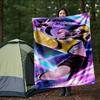 "Vivid Purple Hair Girl with Microphone Art Print T-Shirt"Blanket Lightweight Flannel Throw Blanket for Sofa, Bed, Travel, Camping, Livingro