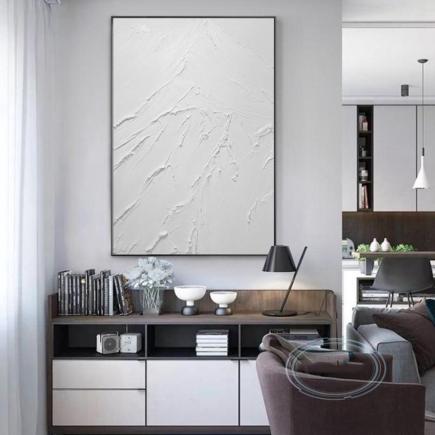 Black and White Texture Minimalist Canvas Decoration Poster Advanced Handmade Abstract Oil Painting Wall Art Living Room Bedroom