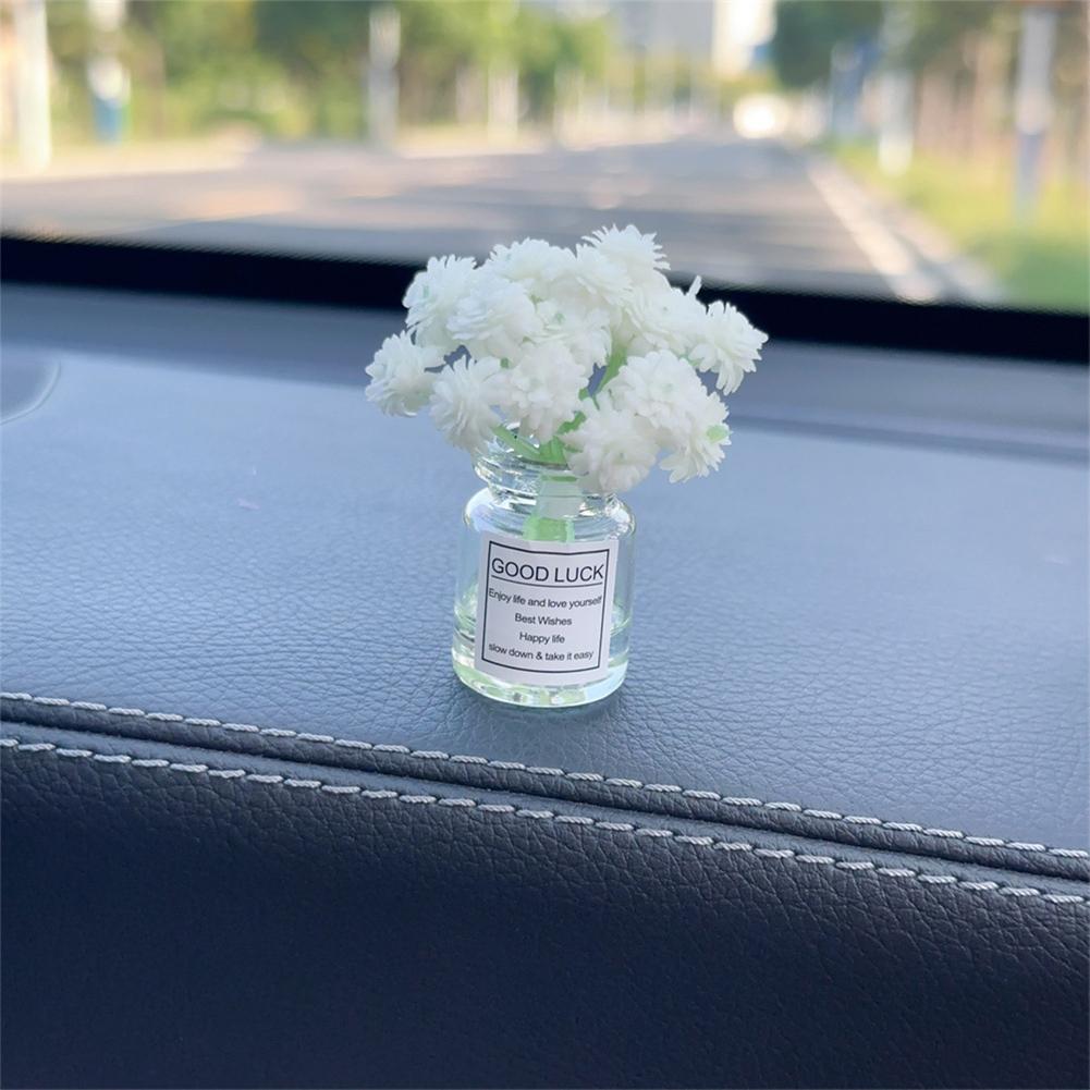 Мини-украшения для автомобиля, ваза Babysbreath Jasmine, стеклянная ваза, микропейзаж, кролик, консоль для украшения салона автомобиля
