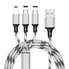 3 в 1 быстрый кабель для мобильного телефона быстрое зарядное устройство Micro USB кабель тип C Android зарядный кабель для iPhone 3 кабель для зарядки данных