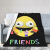Smiling Friends Cartoon Plush Blanket  Soft Flannel Bedding Throw for Kids Outdoor Use Warm Custom DIY Gift Idea