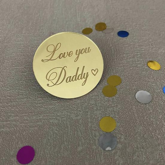 10 шт., топперы для торта с надписью «День отца», резные круглые буквы «С Днем отца», акриловые украшения для кексов, декор для вечеринки