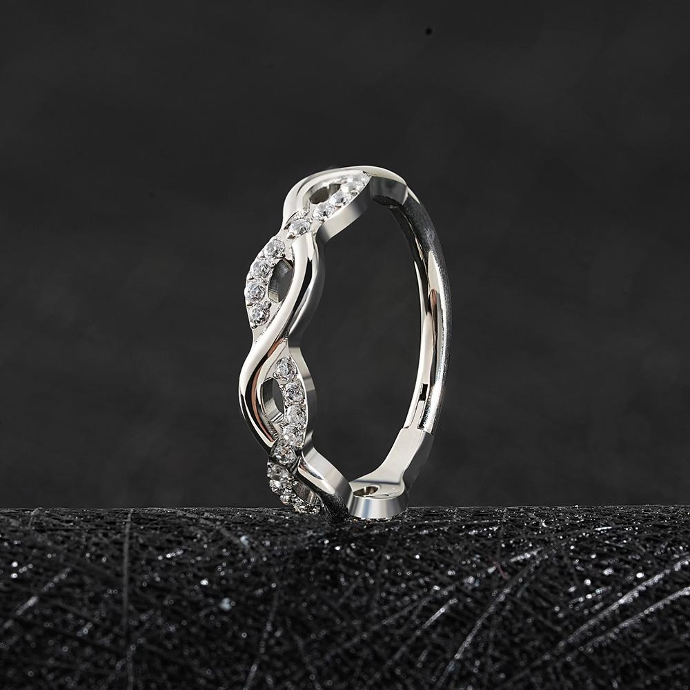 Правое большое серьга-кольцо Huggie из титана ASTM F136, крученая веревка, 16G, бесконечность, цирконий, шарнирный кликер, пирсинг перегородки носа, мочки уха