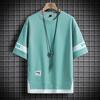 Men's Short-sleeved T-shirt Fake Two-and-a-half-sleeved Summer Loose-fitting Clothes