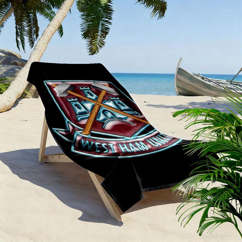 West Ham logo Print Beach Towel, Large Soft Quick Dry Towel for Beach Camping Swimming
