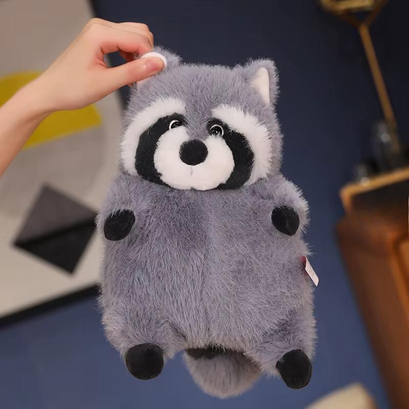 Имитация енота, плюшевая игрушка, кукла, красная панда, декоративная подушка, милая, удобная, стоящая серая кукла, праздничный подарок для детей