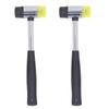 2pcs Rubber Hammer 25mm Hollow Steel Nonslip Handle Rubber Mallet with Detachable End for