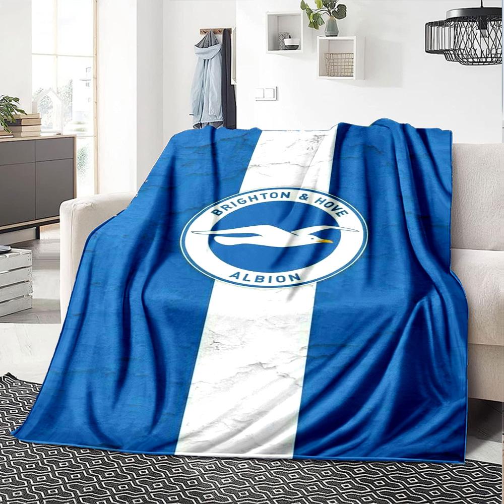 Brighton & Hove Albion Print Flannel Blanket High Quality Warm Comfortable Cover for All Seasons Perfect for Gifts Home Decor