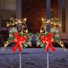 Metal Reindeer Stake Lights Christmas Yard Decor with Garden Ornament Stakes Festive Outdoor Pathway Porch Garden Party Decorations