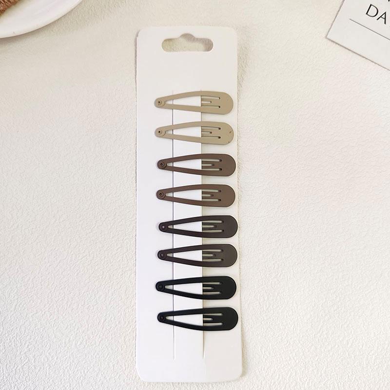8PC Khaki Simple BB Hair Side Clips for Women Girls School Hairpin Accessory Headwear Ornament