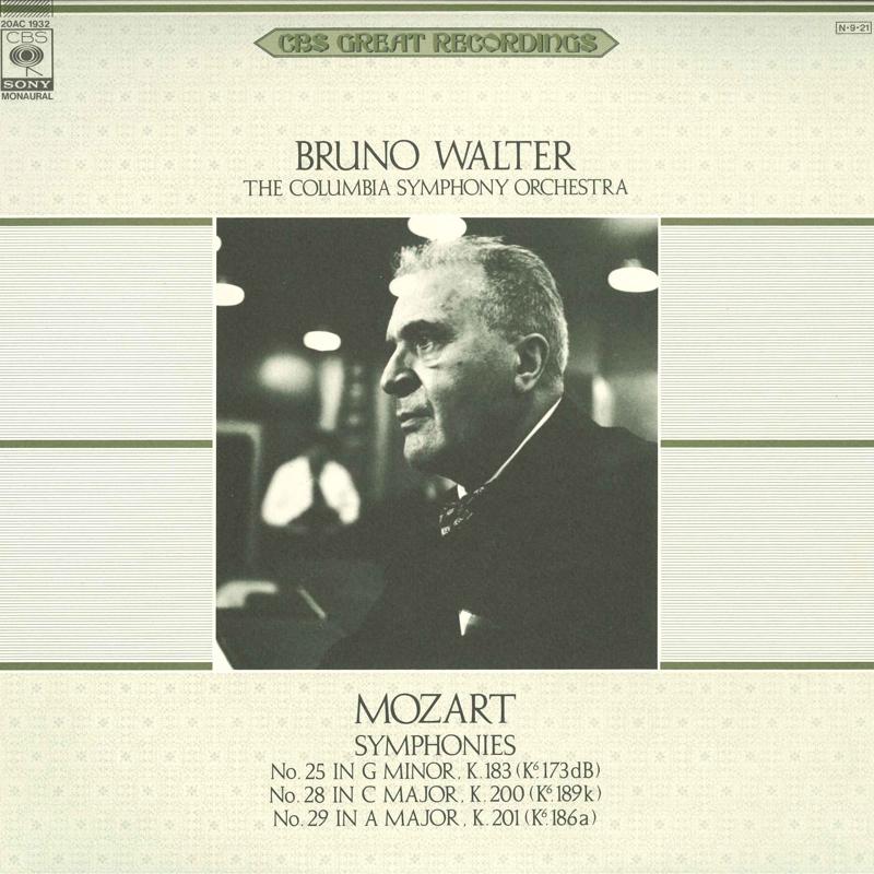 Грампластинка MOZART BRUNO WALTER COLUMBIA SYMPHO Симфонии № 25 28 29 20AC1932 CBS SONY 1984 Япония Классика Б/У