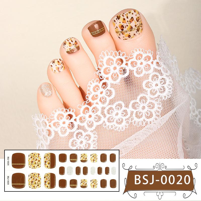 New Gel Manicure Stickers Toe Stickers Waterproof Hot Stamping Semi-cured Nail Stickers