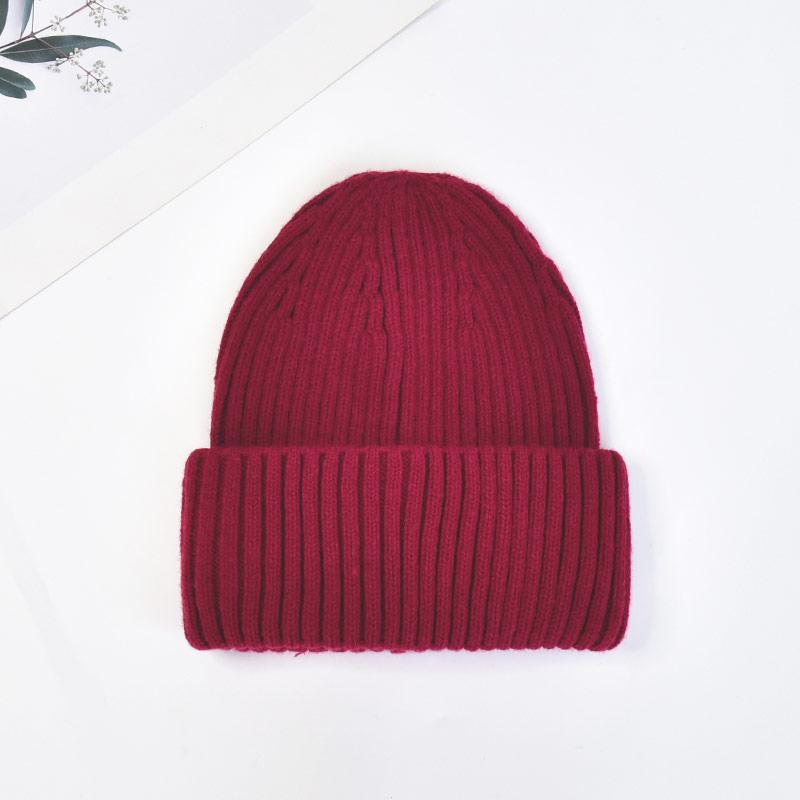 Winter Knit Beanie Hat Unisex Custom Logo Ribbed Wool Knit Beanies Winter Luxury Warm Cuffed Beanie Hat for Women Men