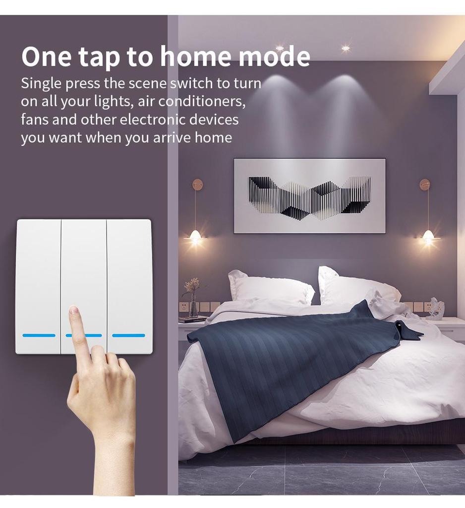 Tuya Zigbee беспроводной переключатель сцен для умного дома с креплением на наклейке