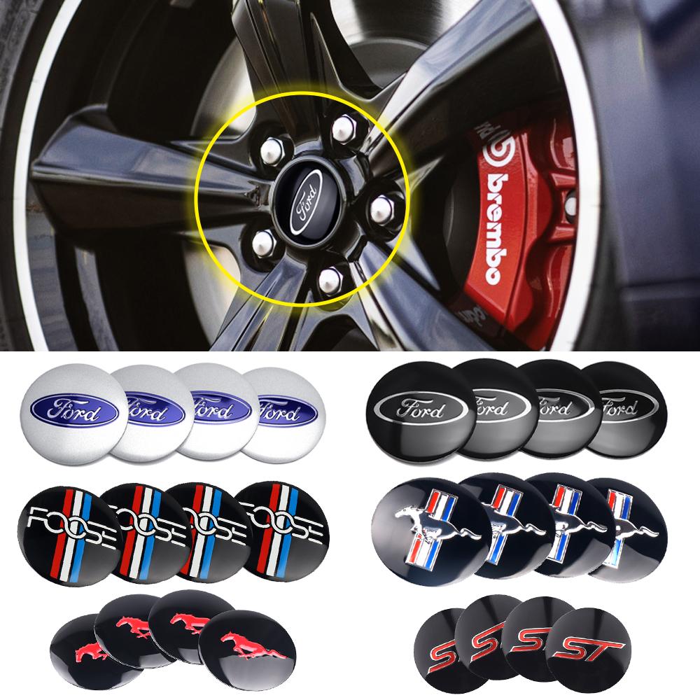 4Pcs Car Wheel Tire Center Hub Cap Badge Sticker Cover Auto Accessories For Ford Focus MK4 Explorer Mustang Fiesta MK7 Ranger