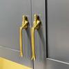 Сплошные латунные дверные ручки Европейский стиль Ручки для шкафов Французская скандинавская дверная ручка Американский стиль