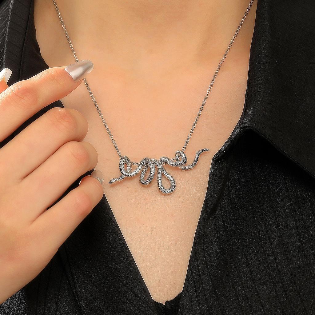 Европейский и американский дизайн в форме змеи, открытая шейная цепочка, женское колье в форме змеи, персонализированное трендовое колье