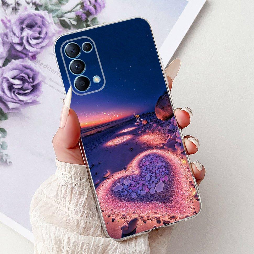 For Oppo Reno5 5G Case Stylish Flower Butterfly Soft Silicone Case For Oppo Reno5 Reno 5 K 5K Cases CPH2145 Cover Coque Bumper