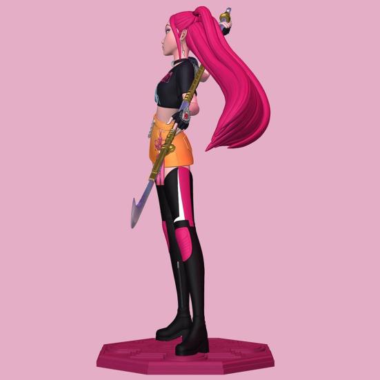 Kpop Hunter Figure Animated Movie Inspired Cartoon Girl Figurine Statue Model Home Office Bookshelf Desktop Decoration Ornament