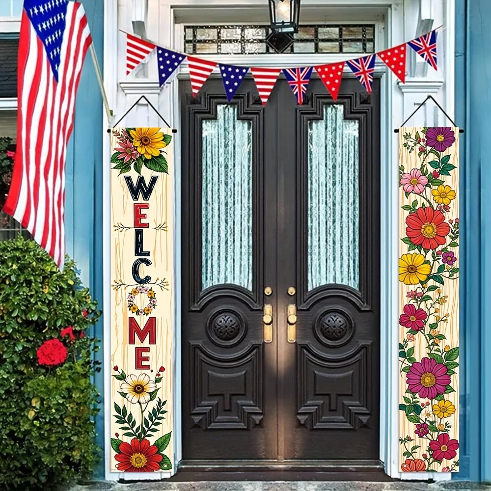Spring Floral Door Couplet - Colorful Flower Porch Decor - Vibrant Colorful Design - Porch Hanging Door Decor (9471)