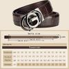 Men'S Imitation Steel Alloy Leather Self-Buckle Belt Crocodile Belt Waistband