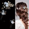 4Pcs/set Gold/Silver Flower Hair Comb Rhinestone Headpiece Luxury Bridesmaid Headwear  Prom Event