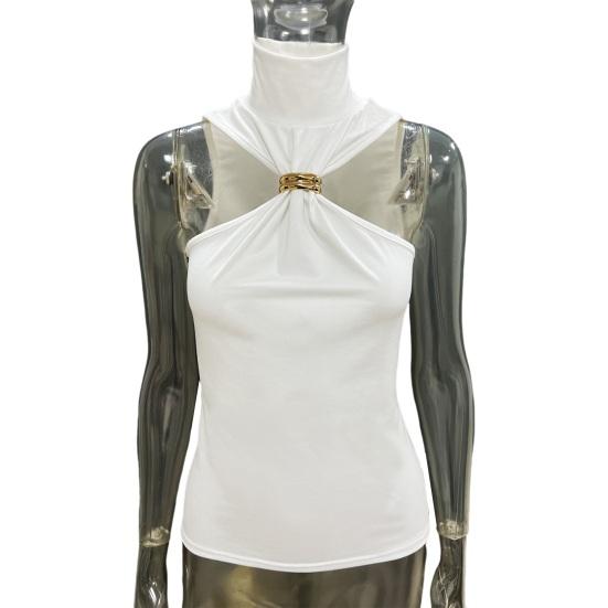 Женские топы с высоким воротником и рукавами, однотонные, эластичные, облегающие