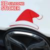 Suitable for most car models 3D Waterproof Christmas Santa Hat Stickers for Tesla Personalized Creative Car Logo