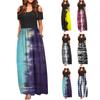 Women's Fashion And All-match Holiday Round Neck Strapless Long Print Spring And Summer Dress