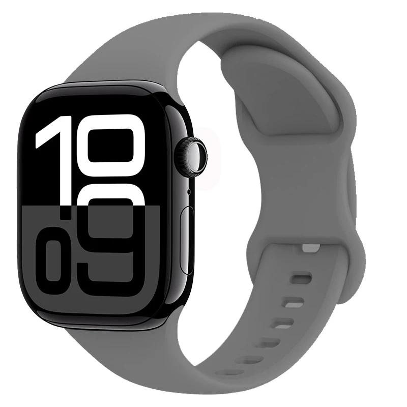 Силиконовый ремешок для Apple Watch Band 45мм 41мм 44мм 40мм 49мм Серия 10 46мм 42мм Браслет для iWatch Ultra 9 8 7 6 5 4 SE2 Ремешок