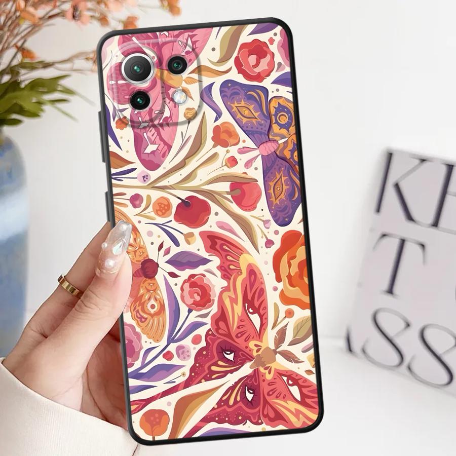Cartoon Flower Butterfly Funda Phone Cover Case for Xiaomi Mi 12X 12 13 Lite 10T 11 14 12T Pro 11T