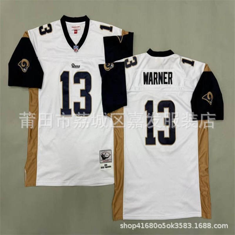 Mens Retro Rams Football Jersey Vintage Style Embroidered Training Uniform American Fans