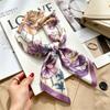 Autumn and winter Maillard cashew square scarf silk scarf women's shirt versatile neck small scarf tied hair decorative scarf