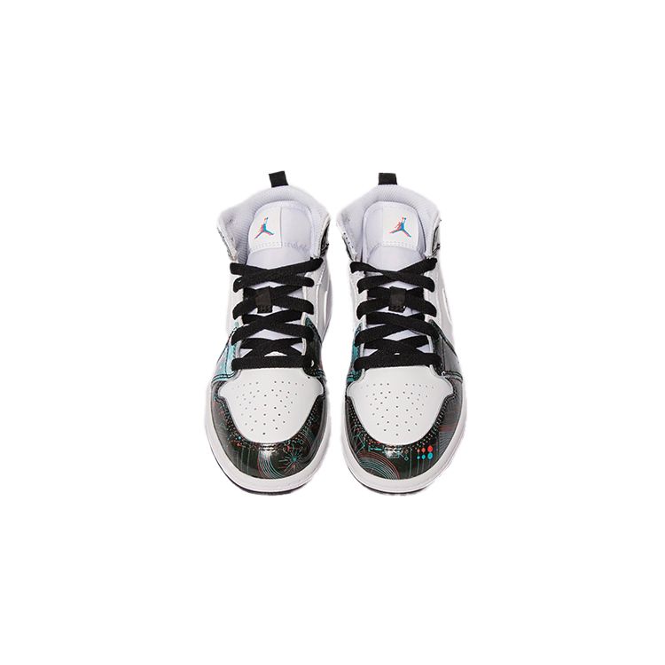 Детские кроссовки Air Jordan 1 Mid SE PS Take Flight White Bright-Crimson Blue-Hero BQ6932-114